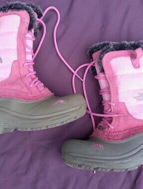 The North Face Pink Faux Fur Lined Winter Boots